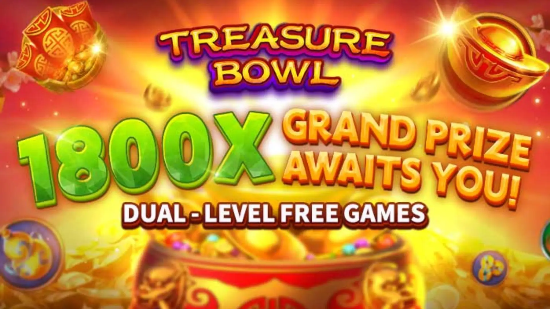 Multiplicadores Treasure Bowl 58r - 7777x Máximo com Tigela Dourada